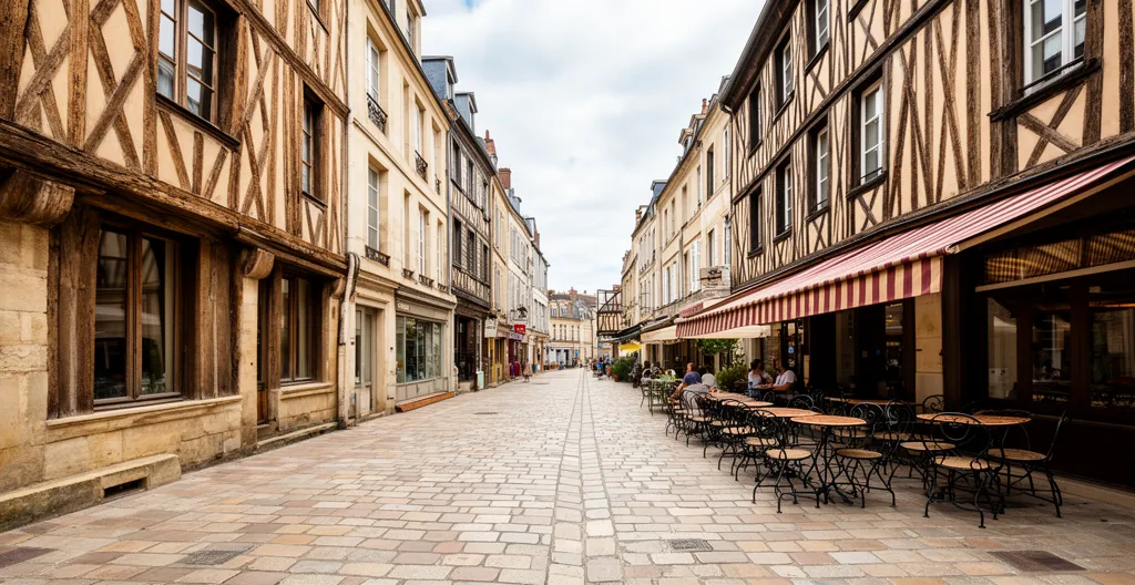 Rue du centre-ville de Dijon avec immeubles anciens pour investissement locatif